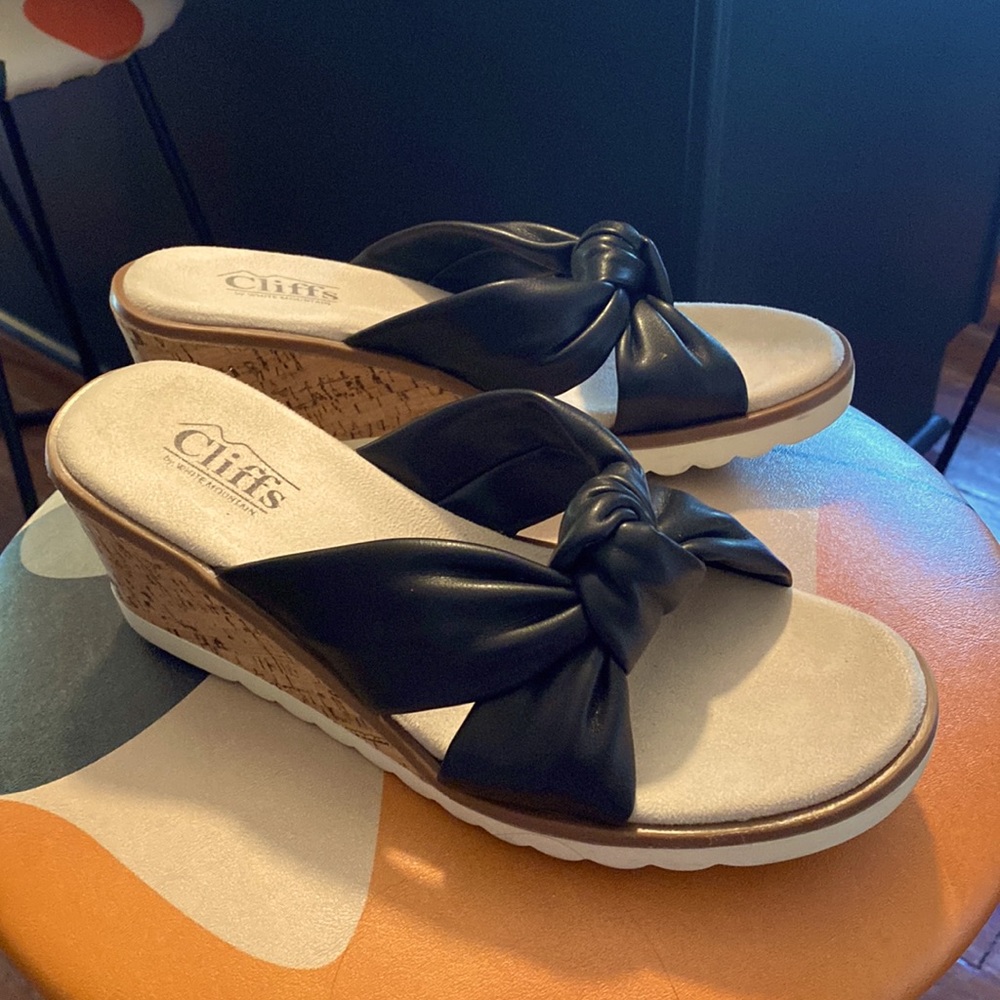 Cliff’s cork wedge sandals